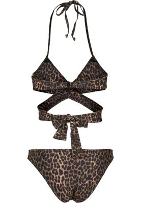 Draperet bikini i leopardmønster