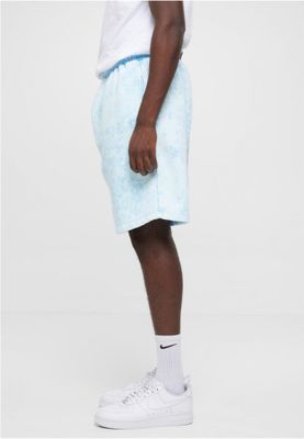 Light blue batik patterned terry shorts