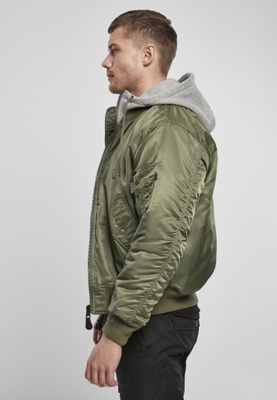 MA1 bomberjacka with hood olive