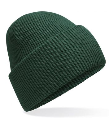Klassisk strikbeanie med dyb skygge