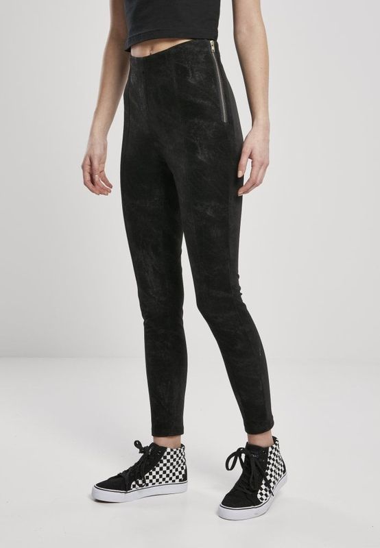 Women's trousers in washed faux clothing
