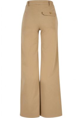 Ladies High Waist Wide Leg Chino Pants