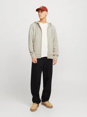 Jack & Jones ziphoodie med gummitryck