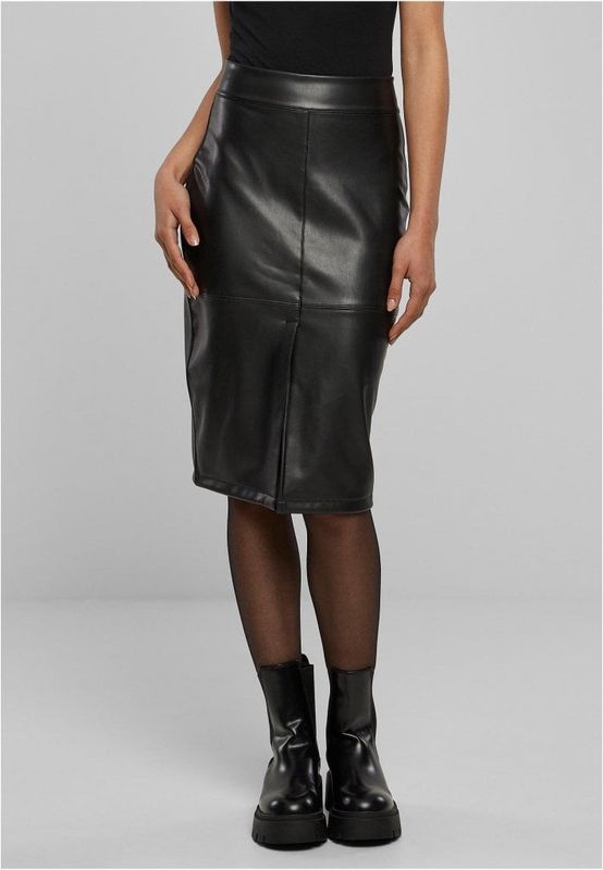 Women's synthetic leather pencil skirt