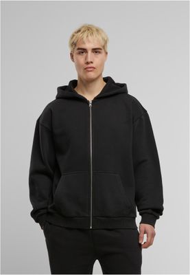 Vintage Heavy Zip Hoodie Huvtröja för herr – svart