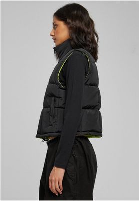 Ladies' reversible short puffer vest