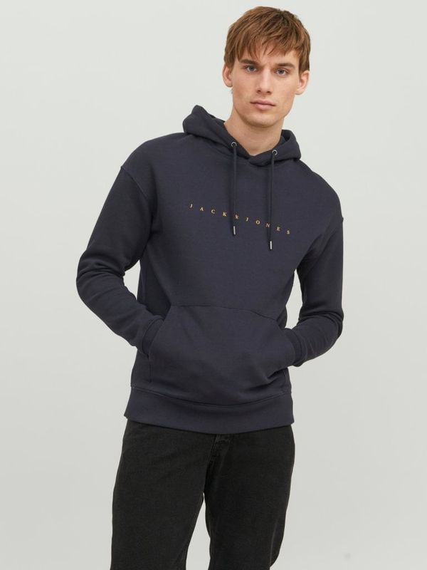 Navy JJ logo hoodie men