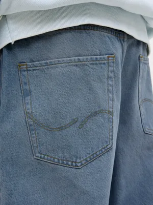 Klassiska Jeansshorts i Blå Denim för män