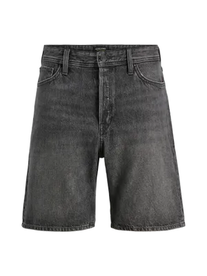 Svarta stonewash shorts för män