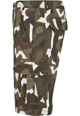 Geometric camo cargo shorts