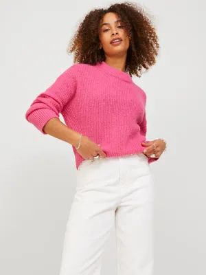Mysig ribbstickad crew neck tröja JJXX