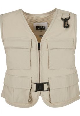 Beige short vest lady