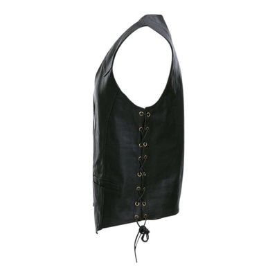 Black leather vest for men