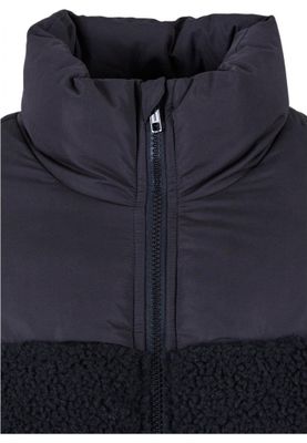 Short sherpa mix puffer jacket lady