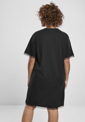 T-shirt kjole med blonder dame