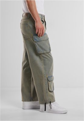 Multi Pocket Denim Cargo Byxor