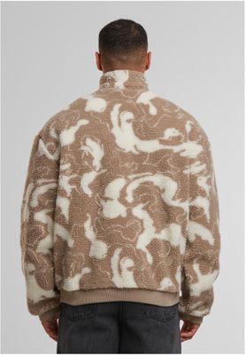 Fantasifullt mönster i beige och vit Oversized Pattern Teddy Troyer för herr – sandswirl