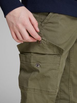 Olive cargo pants for children