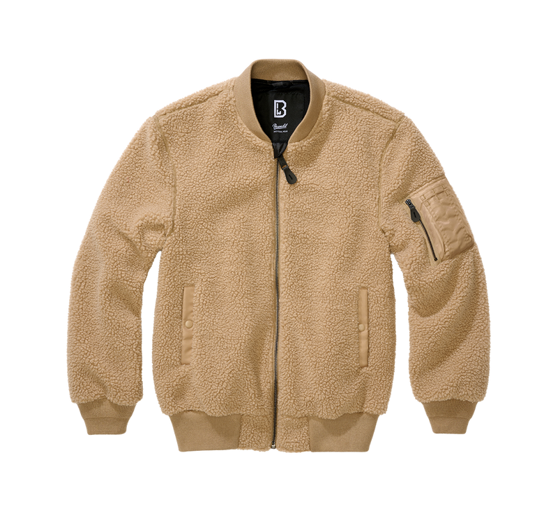 Brandit MA1 Sherpa teddyjacka herr – kamelbrun