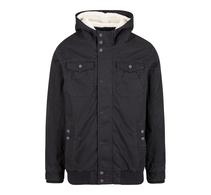Brandit Meadow teddyfodrad jacka herr – svart