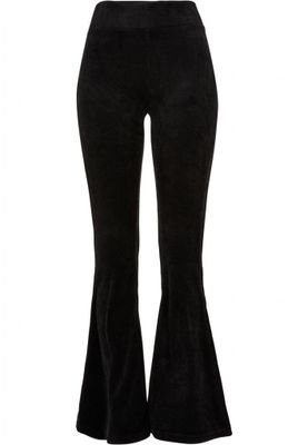 High Waist Rib Velvet Flared Leggings