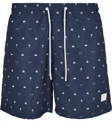 Skull and yacht AOP swim shorts
