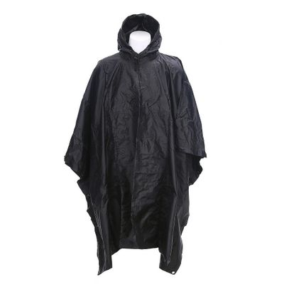 Poncho ribstop i svart