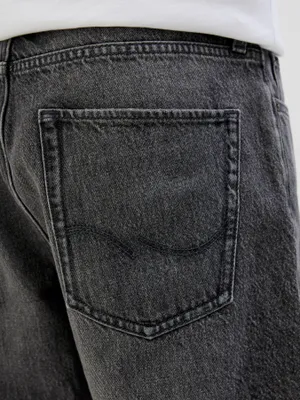 Svarta stonewash shorts för män