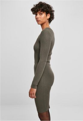 Ribbed dress with long sleeves