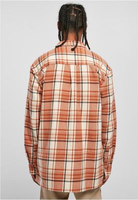 Long Oversized Checked Leaves Shirt