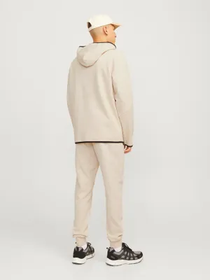 Ljusbeige slim fit joggingbyxa
