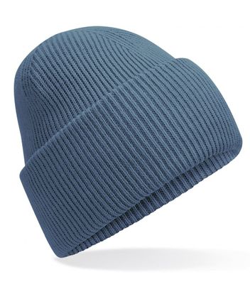 Klassisk strikbeanie med dyb skygge