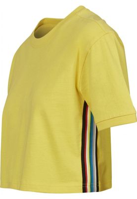 Short t-shirt with striped lady