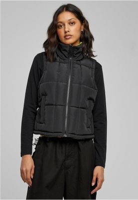 Ladies' reversible short puffer vest