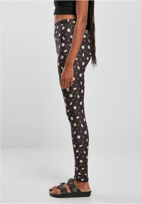Black daisy leggings