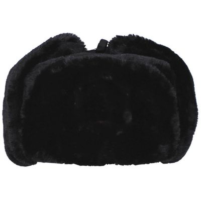 Black fur hat ushanka