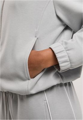 Zip-hoodie för dam med dragkedja – ljus asfaltgrå