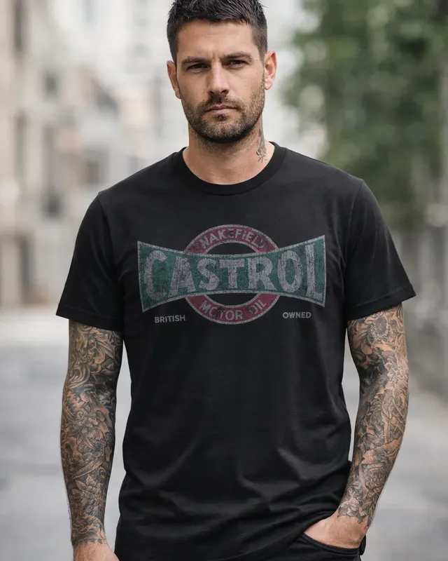 Castrol Vintage T-shirt i svart