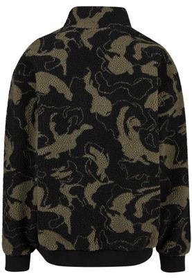 Kamouflage mönster Oversized Pattern Teddy Jacka – oliveswirl