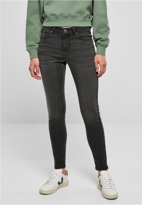 Ladies Mid Waist Skinny Jeans