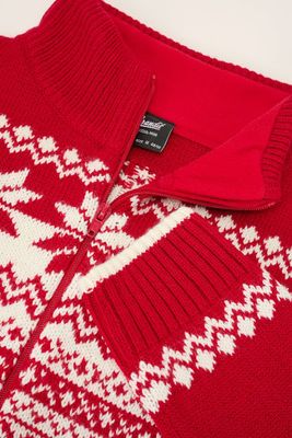 Norwegian knitted sweater - red/white
