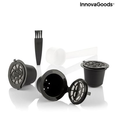 Sæt med 3 genanvendelige kaffekapsler Recoff InnovaGoods