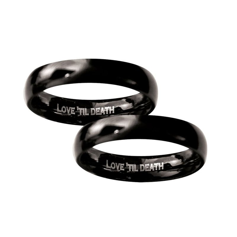 Sort partner ringer "Love" to Death "rustfrit stål
