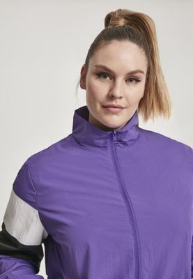 Trefärgad krinklad lätt jacka dam