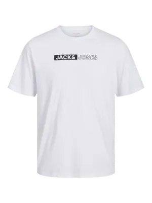 Jack & Jones Plus Size T-shirt med logotryck – Vit