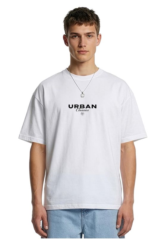 T-shirt för herr med logotyp bröst logotyp – vit