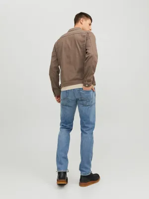 Ljusblå stentvättade tapered fit jeans - MIKE