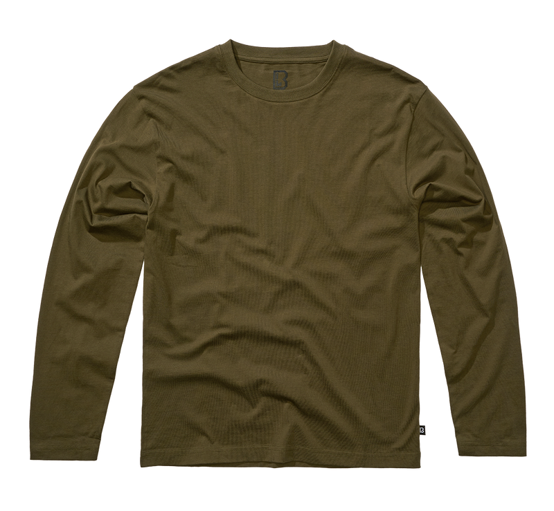 Premium Longsleeve långärmad T-shirt herr – olivgrön, Brandit – produktbild 1