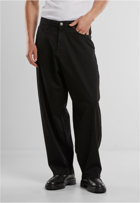 Tapered Twill Baggy Pants för män av bomullsblandning