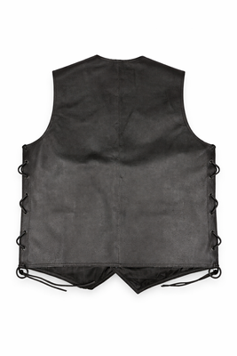 Svart skinnväst herr